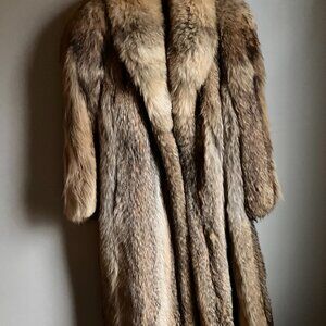 Genuine Wolf Skin Fur Coat